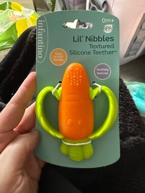 Infantino Orange & Lime Silicone Textured Teether